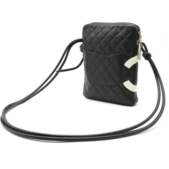 Chanel Cambon Medium Shoulder Bag Diagonal Shoulder Black White - Picture 2 of 8